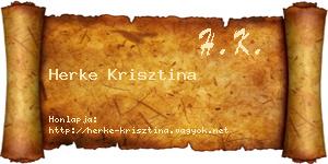 Herke Krisztina névjegykártya